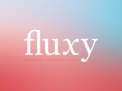 Fluxy Branding + Creative Studio blue gradient ligature logo logotype pink serif