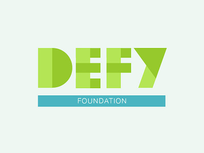DEFY Foundation blue geometric green lettering logo logotype nonprofit typography veds