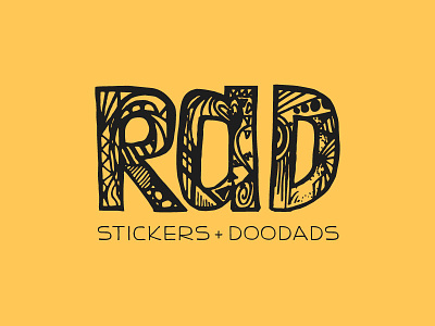 RAD Doodads Logo black hand drawn hand lettering lettering logo pattern yellow