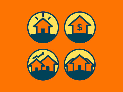 Team Gaffney Icons blue circle home house icons logo mortgage orange yellow