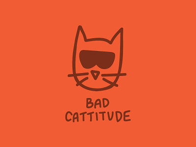 Bad Cattitude cat illustration orange pun