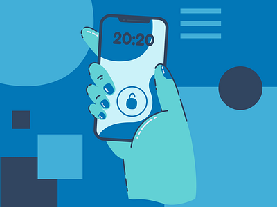 Phone 2020 (man vers.) blue gadget geometric illustration illustrator mono phone