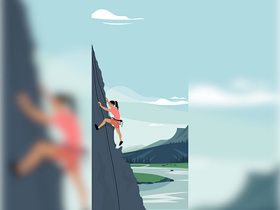 Simple app illustration climbing illustration landscape tourism