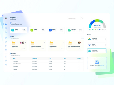 File manager dashboard