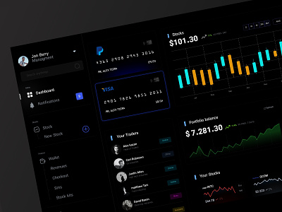 Finance Dashboard dark dashboard dashboard web design finance finance dashboard investment market money platform stocks trade trading web design