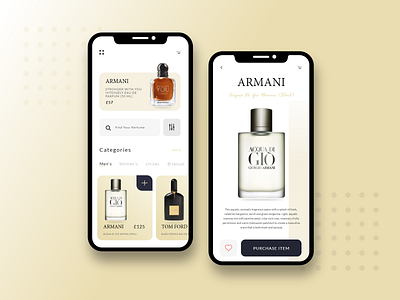 Perfume UI Design concept adobe xd branding mobile app design mobile ui photoshop typography ui design