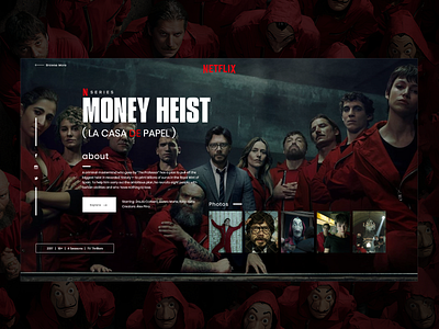 Netflix ( Money Heist ) - Web Concept Layout