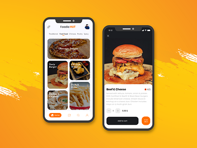 Food UI app - Concept adobe xd mobile app mobile app design photoshop typography