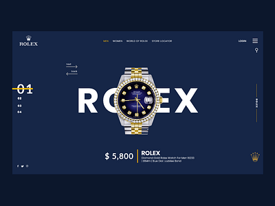Rolex - concept layout adobe xd branding photoshop ui design uiux