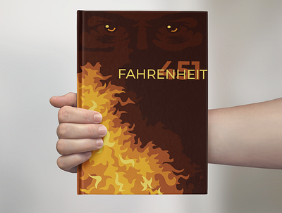 Fahrenheit 451 book cover design illustration new look vector