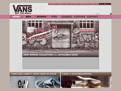 Vans-Website Redesign 2014 design fashion gimp logo shoes sneakers typogaphy vans webdesign webshop website