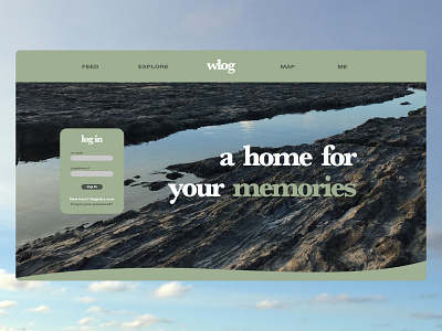Landingpage "World Log" blog branding design platform react travel typography ui ux web design webapp website