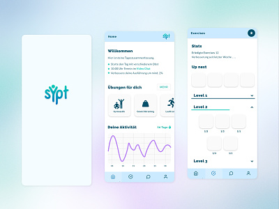 Mockup for a app to support physiotherapies