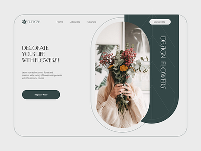 Floristry courses│Website│Minimorphism design graphic design ui