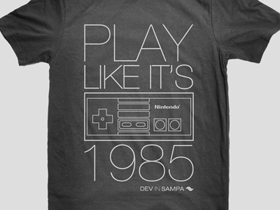 "Let's play" t-shirt design 1985 game illustration nintendo tshirt vector
