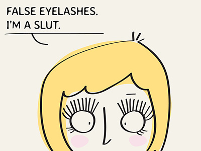 False eyelashes bittersuzie illustration vector
