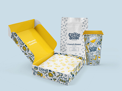 Coffee Doodle Subscription Box branding design illustration logo packaging vector