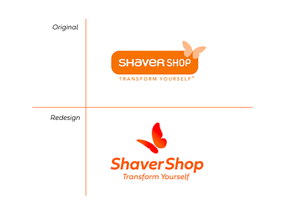 ShaverShop Logo Redesign brand design branding icon logo logo design logo designer logotype orange shavershop wordmark