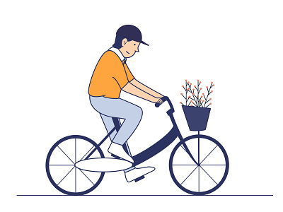 Bicycle cartoon drawing illustration line art