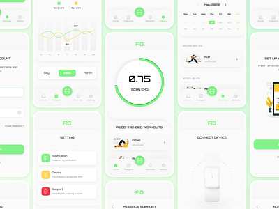 FIO EMG APP app device minimal mobile mobile app ui ux