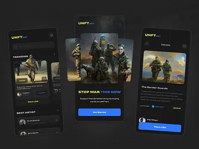 UNFTart Mobile APP app design minimal mobile app nft ui war