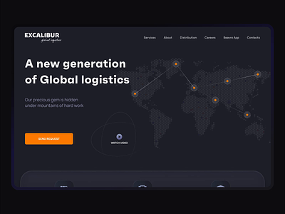 Excalibure Global Logistics Website Redesign animation design logistics minimal ui website
