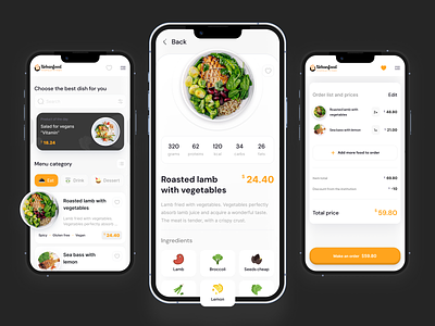 Restaurant app concept food minimal mobile app product ui
