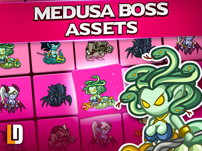 Girls Garrison Medusa Boss Assets gameart gamedesign gamedeveloper gamedevelopment girlsgarrison lanotdesign