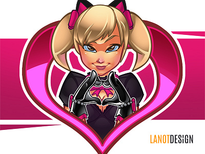 Black Cat D.Va Fan Art Illustration