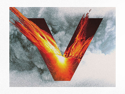 V /// Volcano alphabet graphic design letter typography volcano