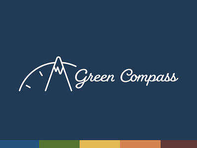 Green Compass - alternate horizontal logo lockup