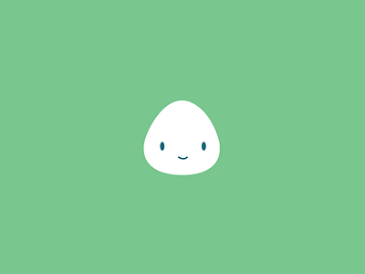 White blob character blob character flat illustration logo mascot minimal vector