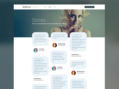 StyleSeat Stories responsive testimonials tumblr development web design