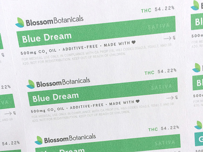 Blossom Product Labels cannabis health label medicine oil packaging wellness