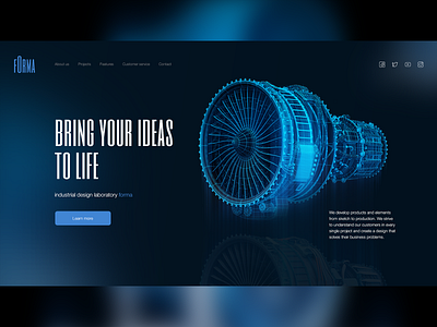Concept page for industrial design laboratory design industrial design inspiration interface ui ux web web design website