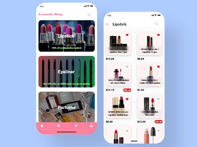 Women Cosmetic Shop app adobe adobe illustrator adobe xd cosmetic app mobile app ui design ux design