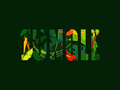 Jungle adobe illustrator colourful exotic forest fun jungle type