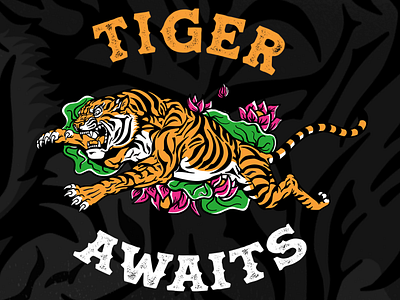 Tiger Awaits artwork design illustration tshirtdesign