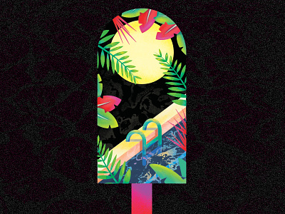 Summer Popsicle 001. color design editorial ferns icon illustration logo neon pool popsicle spot vector