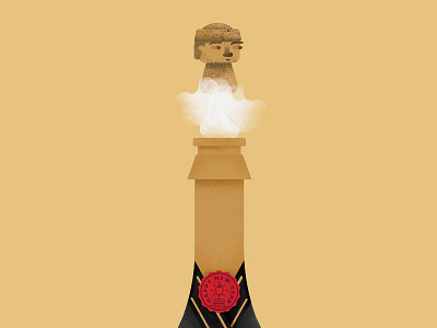 Pop Open the New Year alcohol champagne cork drink editorial illustration newyears newyork nyc portrait