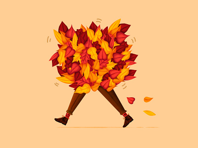 Full of Fall autumn color design editorial fall illustration leaves logo newyork nyc portrait season spot trees vector