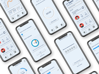 "Recess" - Physical Regimen Concept App design nuemorphism physical activity physical exercise ui user interface design ux uxdesign