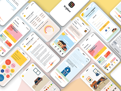 "brighter" - App Glam Shot app app design app designer design app mindfulness mockups therapy ui ui design uidesign user interface design uxdesign