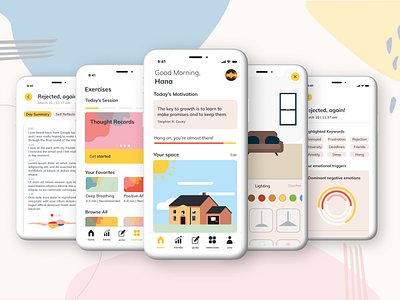 "brighter" App Presentation app concept design mindfulness therapy ui uidesign user interface design ux uxdesign