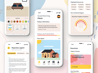 "brighter" Mockups app design mindfulness mockup therapy ui uidesign user interface design ux uxdesign