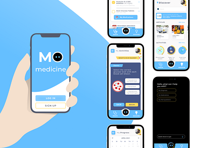 "MO Medicine" - Project Thumbnail app branding child concept design digital friendly game gamification health mobile mockup robot shot thumbnail ui user ux