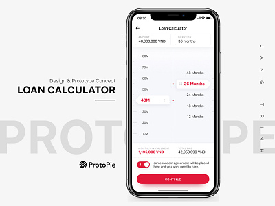 Loans Calculator concept - Protopie link included calculate calculator calculator ui cash loan finance app fintech ios light loan calculator loans mobile app protopie prototype ui ux