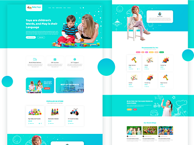 BabyToys | Modern EyeCatching Template for Baby Toys Website baby clothes baby toy templatedesign toy shop toys uidesign website template