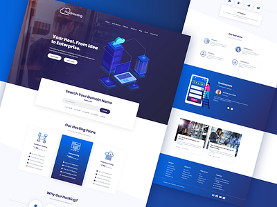 Fluidhosting Hosting website Landing Page design hosting agency illustration landing design landing page ui landingpage ui uidesign ux uxdesign uxui web template website template