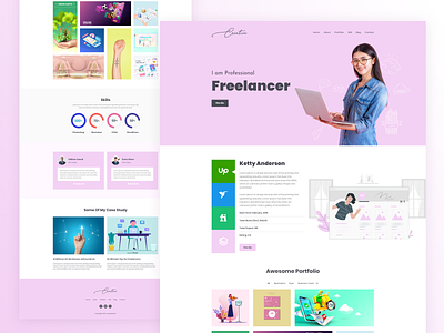 Creative Freelancer Portfolio Template design illustration landingpage modern ui uidesign ux uxdesign web template website template